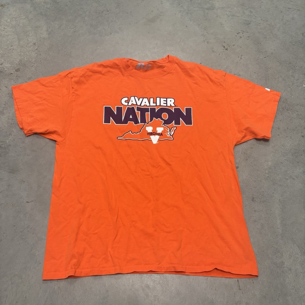 UVA Cavalier Nation Men's T-shirt Orange Size XL Short Sleeve Athletic Casual